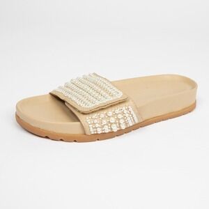Coconuts by‎ Matisse Pearl Embellished Slide Sandals Womens Shoes Size 6